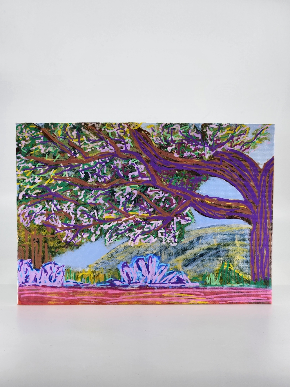 Hand Crafted Wall Art Purple Landscape Canvas Art - Picture 2 of 12